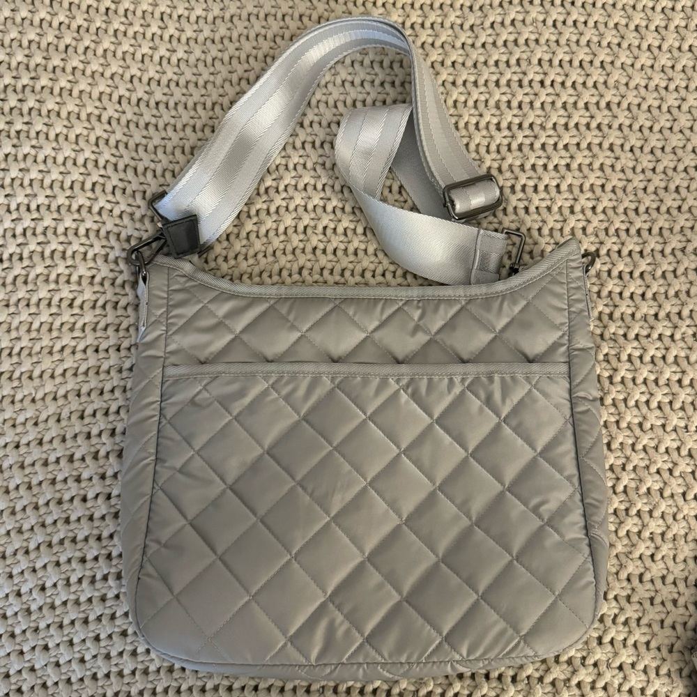 Silver Metallic Haute Shore Bag with Second Strap and Wallet